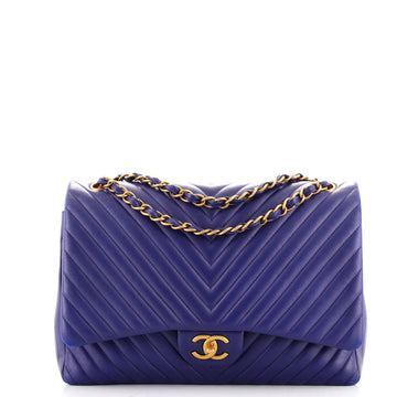 Chanel Classic Double Flap Bag Chevron Lambskin Maxi