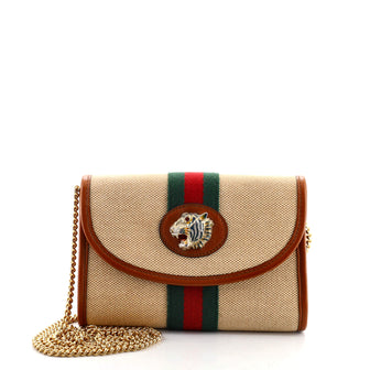 Gucci Rajah Web Chain Shoulder Bag Vintage Web Canvas Mini