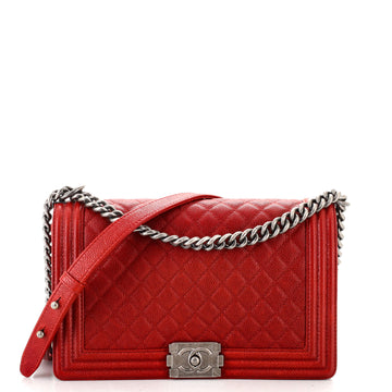 Chanel Boy Flap Bag Quilted Caviar New Medium