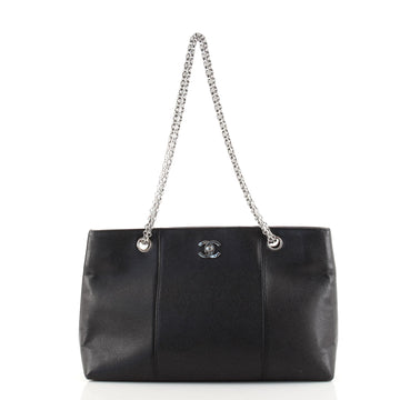 Chanel Vintage Mademoiselle Chain Shopping Tote Caviar Small