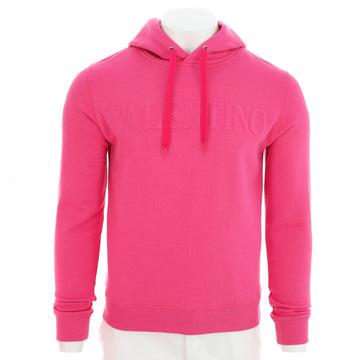 Valentino Men's Embossed Logo Hoodie Cotton