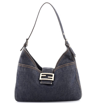 Fendi Flap Hobo Denim Medium