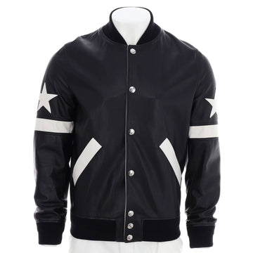 Givenchy Men's Stars and Stripe Bomber Jacket Leather