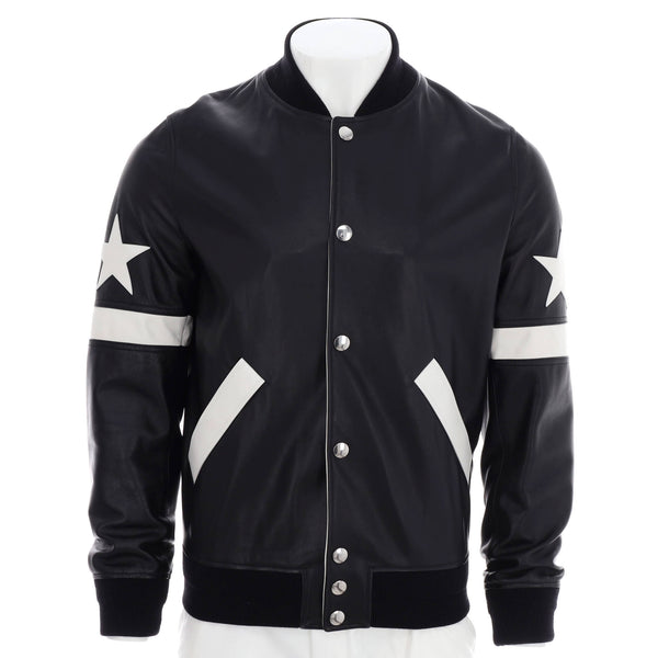 Givenchy Men's Stars and Stripe Bomber Jacket Leather 137882