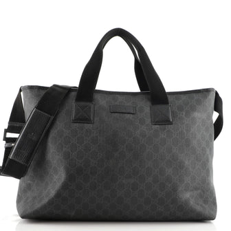 Gucci Convertible Travel Zip Tote GG Coated Canvas Large