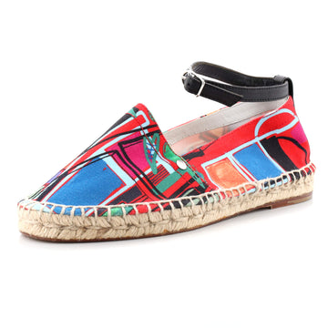 Hermes Women's Malaga Espadrilles Printed Canvas
