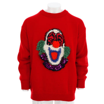 Celine Men's Clown Intarsia Sweater Wool with Applique