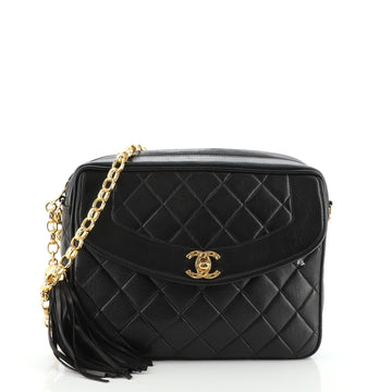 Chanel Vintage Front Pocket Camera Bag Quilted Lambskin Medium