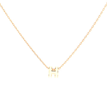 Hermes Pop H Pendant Chain Necklace Metal and Enamel Mini