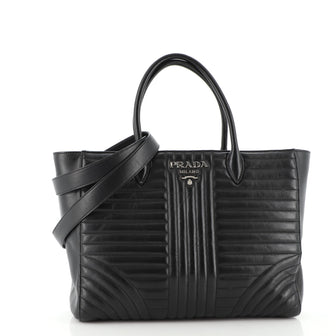 Prada Convertible Zip Tote Diagramme Quilted Leather Medium