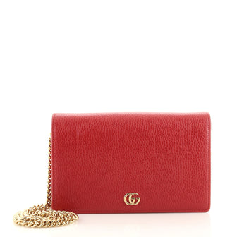 Gucci Petite GG Marmont Chain Wallet Leather Mini