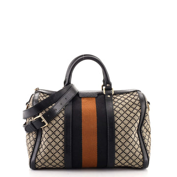 Gucci Vintage Web Boston Bag Diamante Canvas Medium