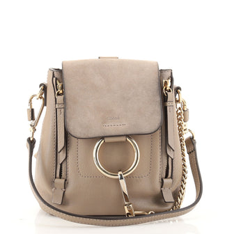 Chloe Faye Backpack Leather and Suede Mini