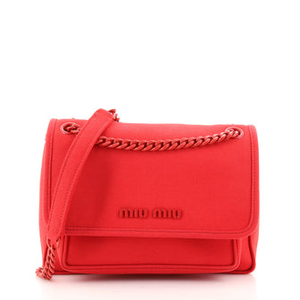 Miu Miu Monochrome Chain Flap Bag Canvas Small