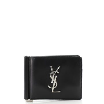 Saint Laurent Monogram Money Clip Wallet Leather