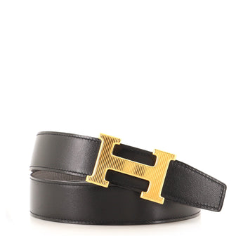 Hermes H Strie Buckle Reversible Belt Leather Medium