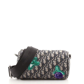 Christian Dior Kenny Scharf Roller Messenger Bag Embroidered Oblique Canvas