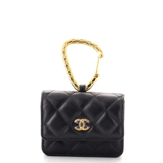 Chanel Jewel Hook Flap Card Case Quilted Lambskin