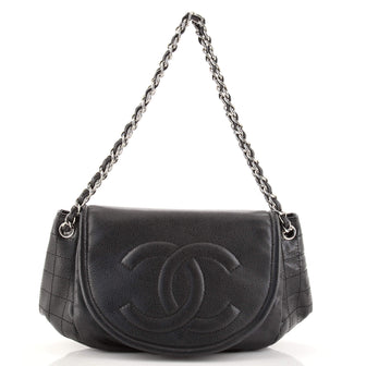 Chanel Timeless Half Moon Flap Bag Caviar Large