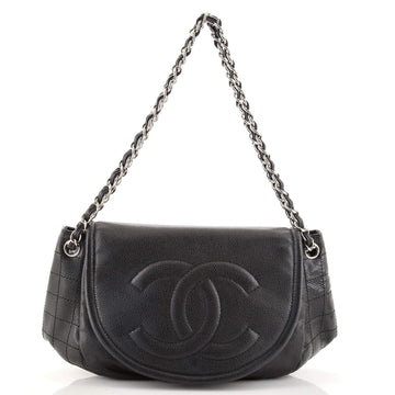 Chanel Timeless Half Moon Flap Bag Caviar Large