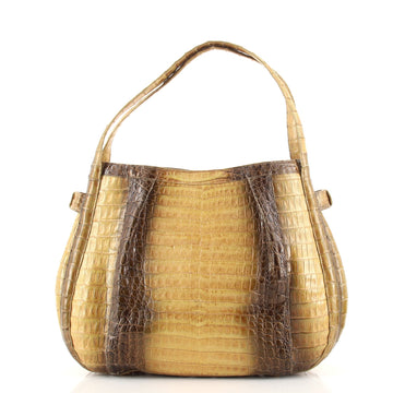 Nancy Gonzalez Handle Bag Pleated Crocodile Medium