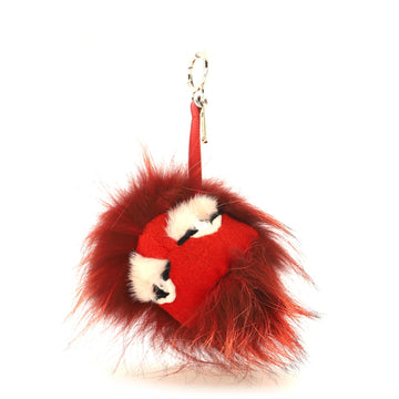 Fendi Monster Bug Bag Charm Fur with Leather