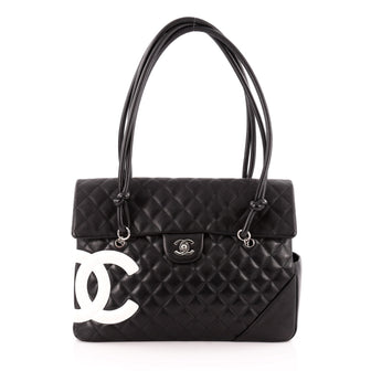 Chanel Cambon Flap Tote Quilted Leather Large