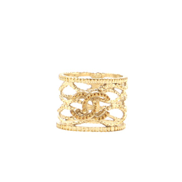 Chanel Cut Out CC Ring Metal