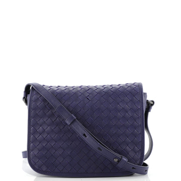 Bottega Veneta Full Flap Crossbody Bag Intrecciato Nappa Mini