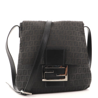 Fendi Vintage Flap Crossbody Bag Zucchino Canvas Medium