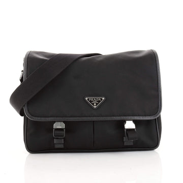 Prada Double Buckle Flap Camera Bag Tessuto Medium