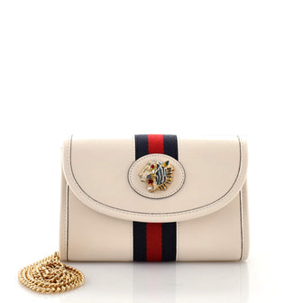 Gucci Rajah Web Chain Shoulder Bag Leather Mini