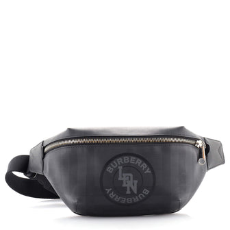 Burberry Logo Sonny Belt Bag London Check Coated Canvas