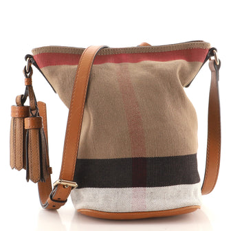 Burberry Ashby Bag House Check Canvas with Leather Mini