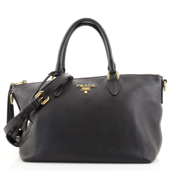 Prada Convertible Zip Satchel Vitello Daino Medium