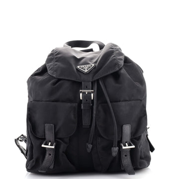 Prada Vela Double Front Pocket Backpack Tessuto with Saffiano Leather Medium