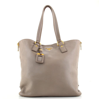 Prada Side Zip Shopper Tote Vitello Daino Large