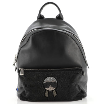 Fendi Karlito Backpack Leather with Crystals Medium