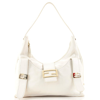 Fendi Vintage FF Buckle Shoulder Bag Leather Medium