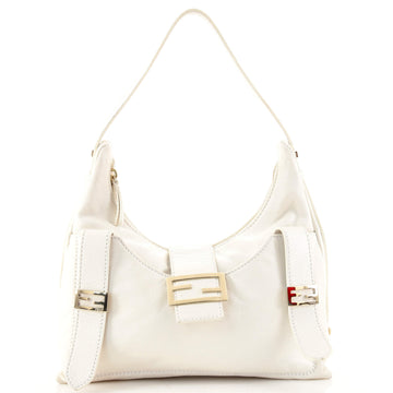 Fendi Vintage FF Buckle Shoulder Bag Leather Medium