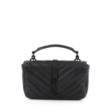 Saint Laurent College Chain Wallet Matelasse Chevron Leather