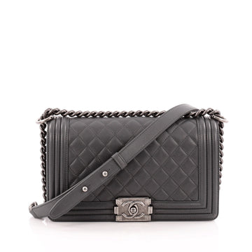 Chanel Boy Flap Bag Quilted Calfskin Old Medium