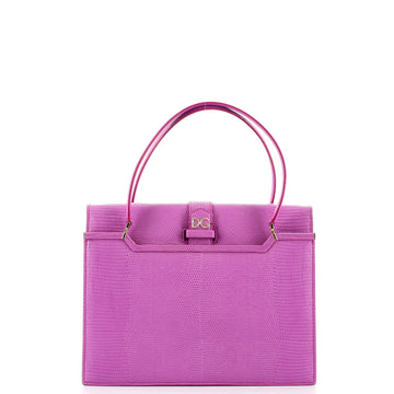 Dolce & Gabbana Ingrid Shoulder Bag Lizard Embossed Leather Medium