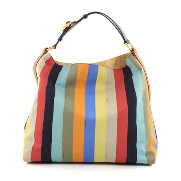 Fendi Pequin Hobo Multicolor Canvas Multicolor