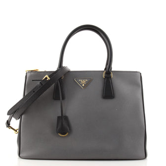 Prada Double Zip Lux Tote Saffiano Leather Medium