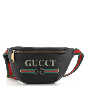 Gucci Logo Belt Bag Printed Leather Small
