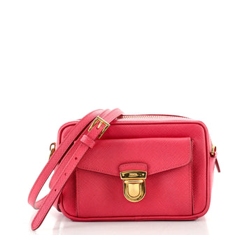 Prada Pushlock Pocket Camera Bag Saffiano Leather Small