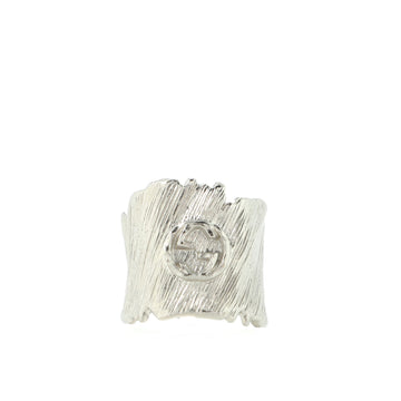Gucci Interlocking G Band Ring Textured Metal
