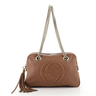 Gucci Soho Chain Zip Shoulder Bag Leather Small