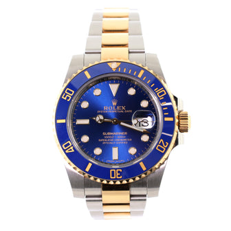Rolex Oyster Perpetual Submariner Bluesy Date Automatic Watch Stainless Steel and Cerachrom with Yellow Gold 40